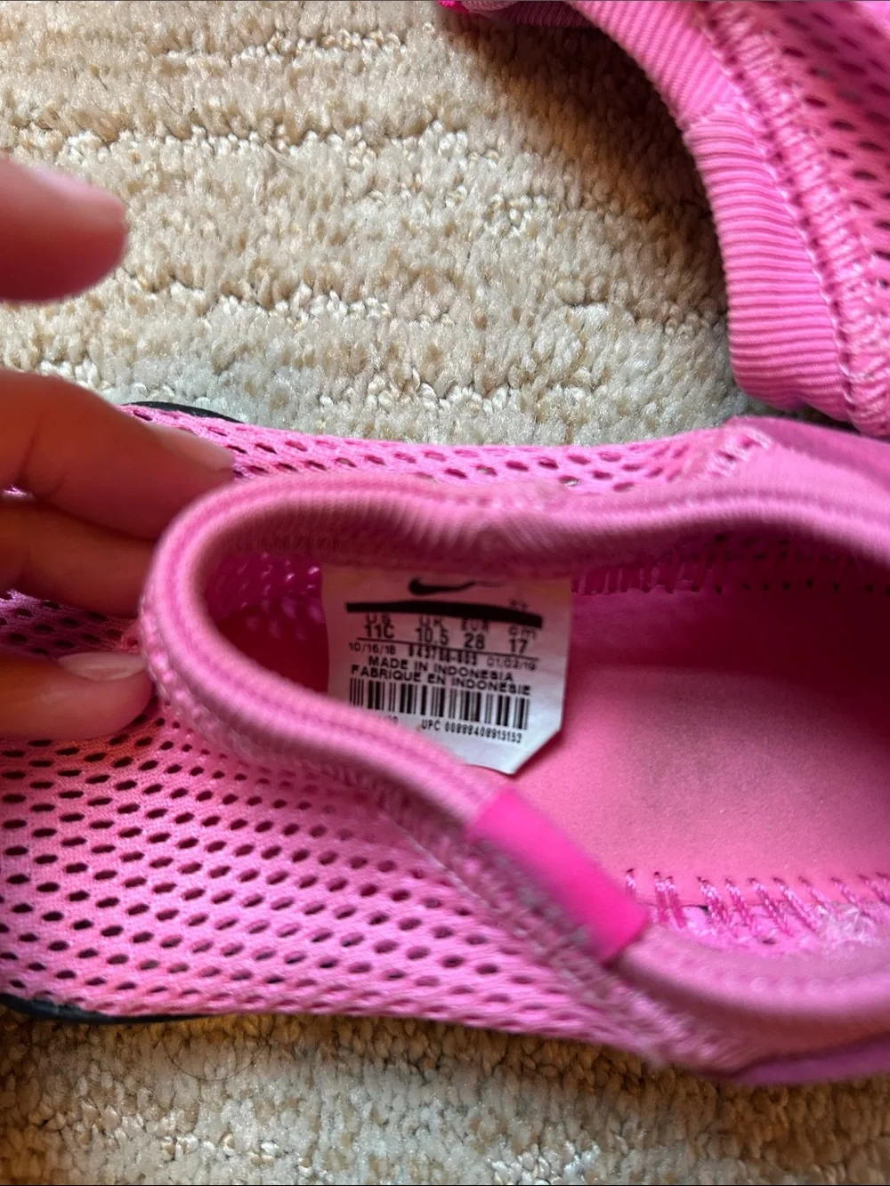 Nike Kids Hot Pink Mesh Slip-On Water Shoes